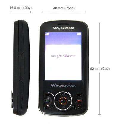Kích thước của Sony Ericsson Spiro W100i Kích thước của Sony Ericsson Spiro W100i