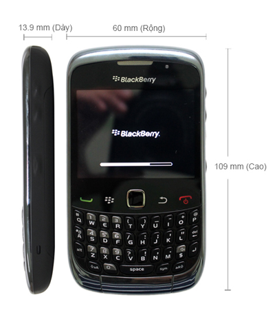 Kích thước BlackBerry Curve 9300 Kích thước BlackBerry Curve 9300