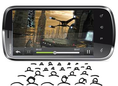 Với khả năng chơi được video HD 720p, Huawei U8800 như một rạp chiếu phim mini
