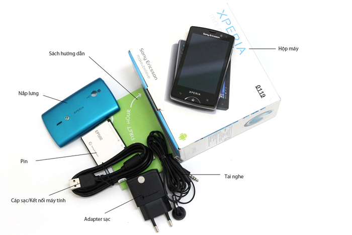 Bộ bán hàng chuẩn của Sony Ericsson Xperia mini pro SK17i Bộ bán hàng chuẩn của Sony Ericsson Xperia mini pro SK17i