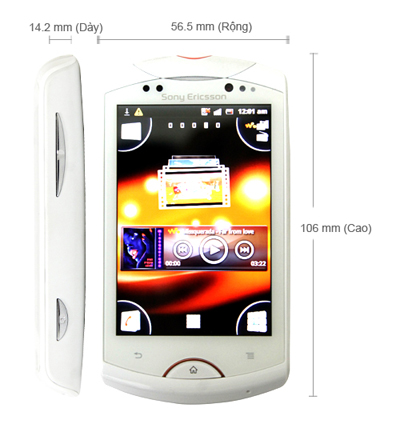 Kích thước của Sony Ericsson Live with Walkman WT19i Kích thước của Sony Ericsson Live with Walkman WT19i