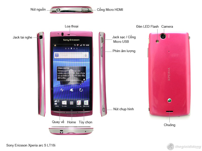 Bán Sony Ericsson Xperia arc S (LT18i) Pink fullbox chính hãng giá rẽ hcm