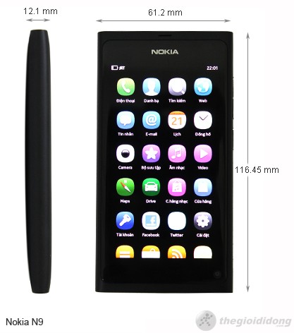 Kích thước Nokia N9