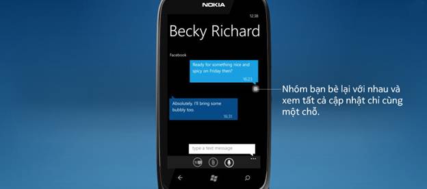 Nokia Lumia 610 - mạng xã hội