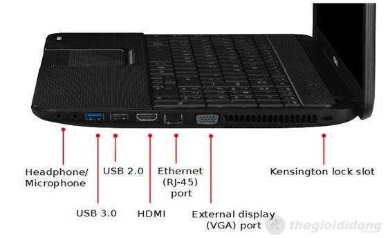 Cổng kết nối của Toshiba Satellite C850 B972G32