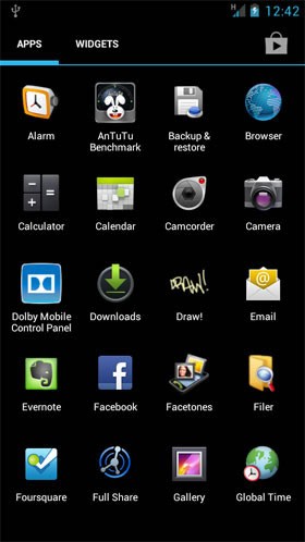 Giao diện hệ điều hành Android 4.0 của ZTE-U V970M