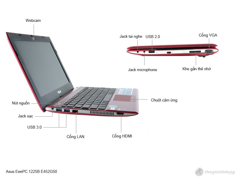 Mô tả chức năng Asus EeePC 1225B E452G50 Mô tả chức năng Asus EeePC 1225B E452G50