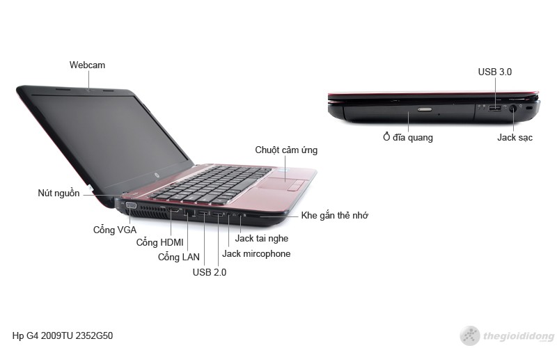 Mô tả chức năng Hp G4 2009TU 2352G50