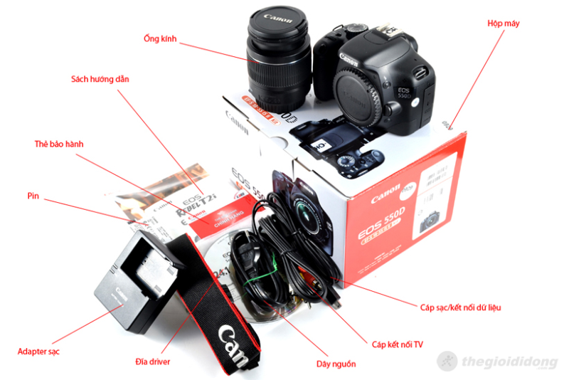 Bộ bán hàng chuẩn của Canon EOS 550D Bộ bán hàng chuẩn của Canon EOS 550D