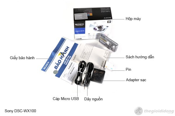 Bộ bán hàng chuẩn của Sony DSC-WX100 Bộ bán hàng chuẩn của Sony DSC-WX100