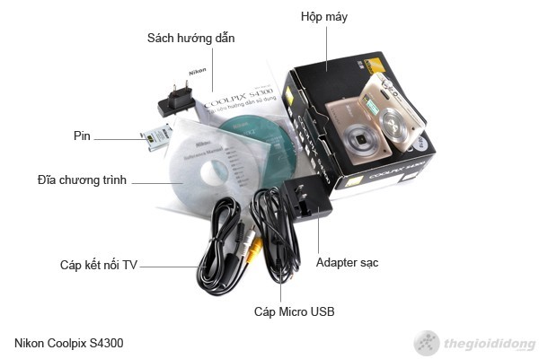 Bộ bán hàng chuẩn của Nikon Coolpix S4300 Bộ bán hàng chuẩn của Nikon Coolpix S4300