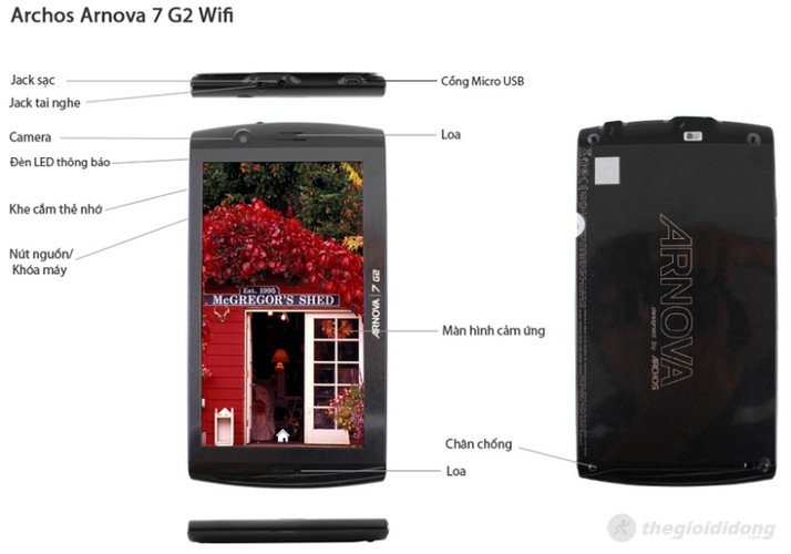 Mô tả chức năng Archos Arnova 7 G2 Wifi Mô tả chức năng Archos Arnova 7 G2 Wifi