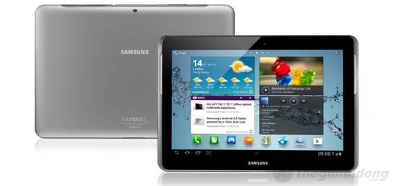 Samsung  Galaxy Tab 2 10.1 với thiết kế đường nét  nhẹ nhàng, thanh lịch