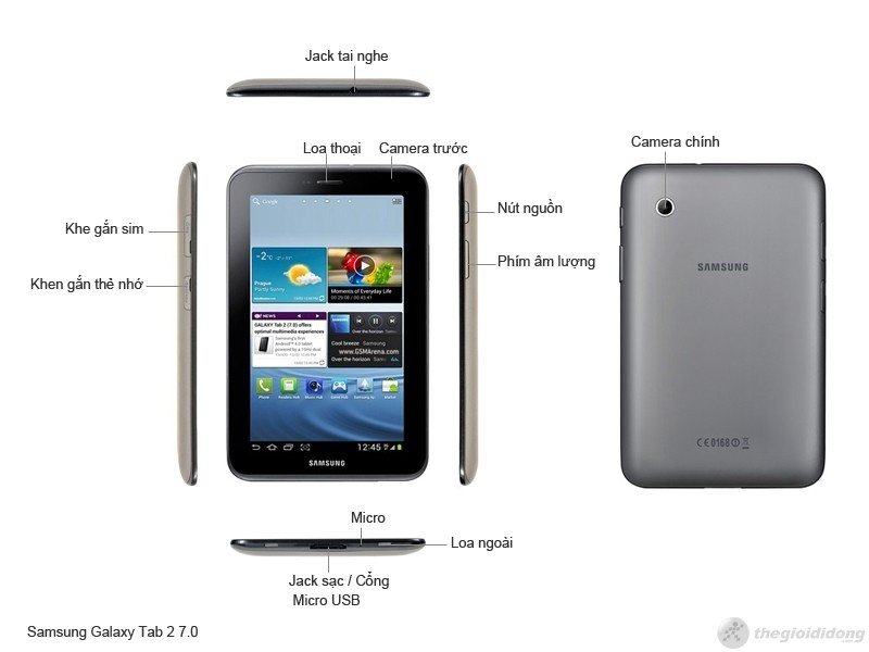 Mô tả chức năng Samsung Galaxy Tab 2 7.0
