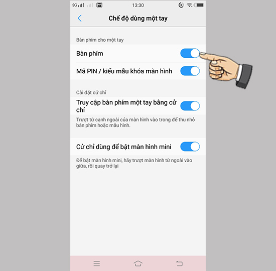Bước 2: Bật tính năng.