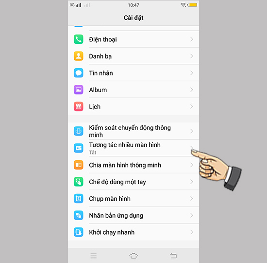 Chọn Tương tác nhiều màn hình