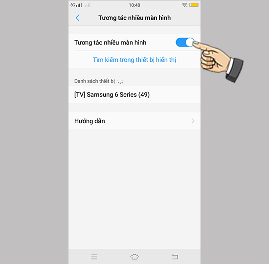 Bật và tìm thiết bị.