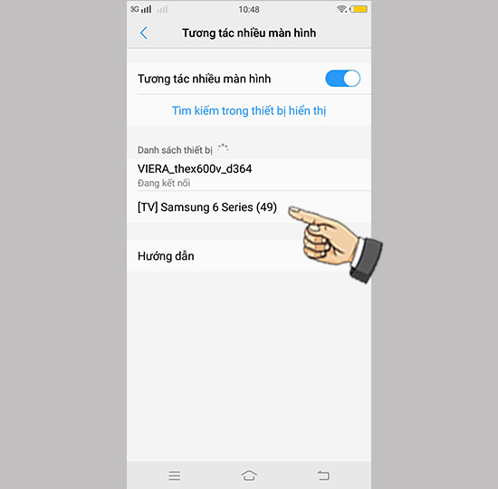 Bật và tìm thiết bị.