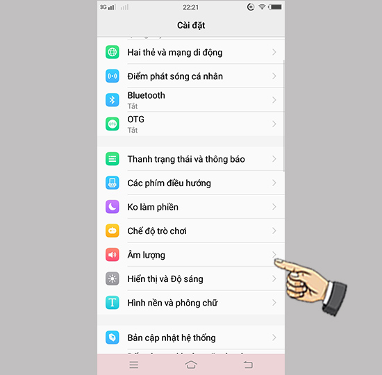 Bước 1: Vào cài đặt chọn âm thanh.