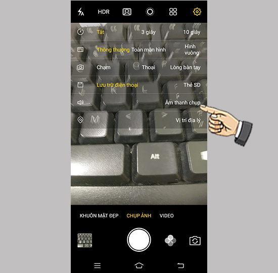 Bước 3: Tắt âm chụp.