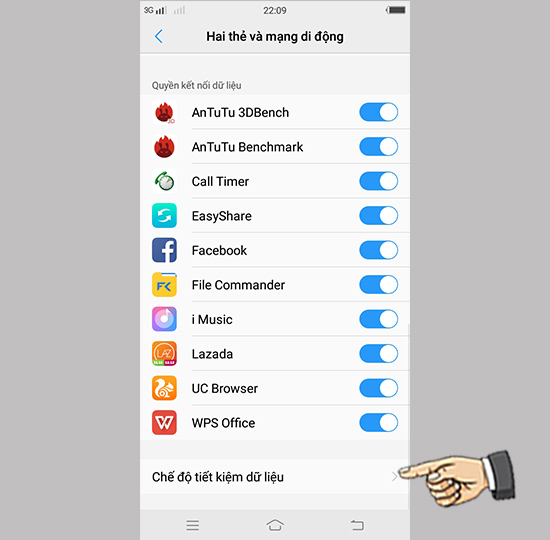 Chọn chế độ tiết kiệm dữ liệu.