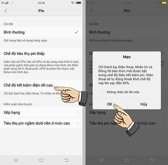 Bước 3: Bật siêu tiết kiệm pin.