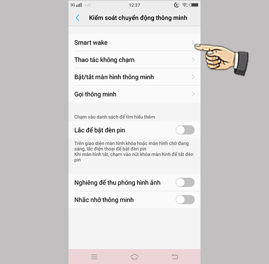 Bước 2: Chọn Smart Wake