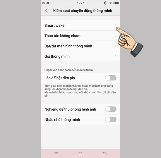 Bước 2: Chọn Smart Wake