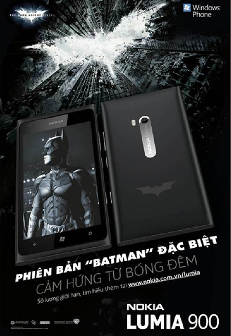 Phiên bản Nokia Lumia 900 BATMAN cảm ứng từ bóng đêm