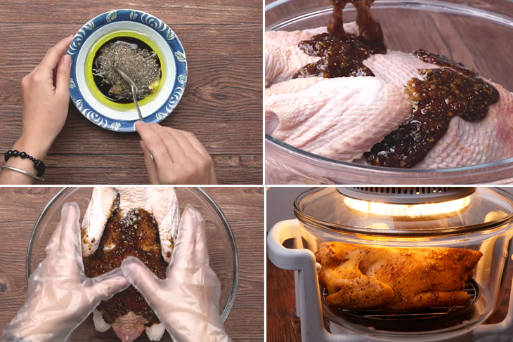 Cách làm gà nướng tiêu siêu ngon bằng lò nướng thuỷ tinh