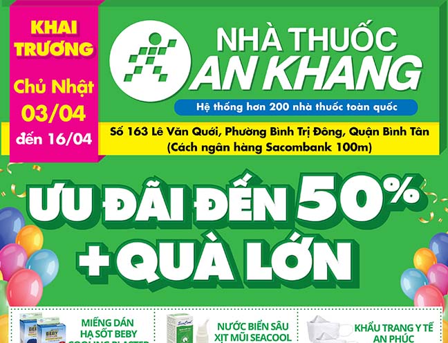Nhà thuốc An Khang Lê Văn Quới, Bình Trị Đông, Bình Tân khai trương vào ngày 03/04/2022