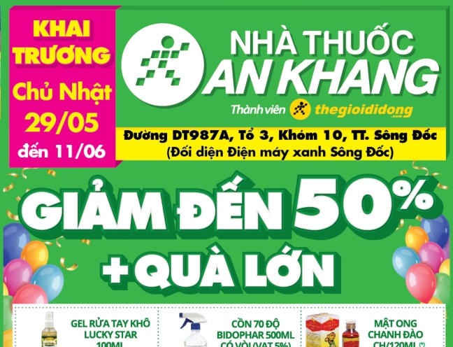 Nhà thuốc An Khang Sông Đốc, Trần Văn Thời, Cà Mau khai trương ngày 29/05/2022