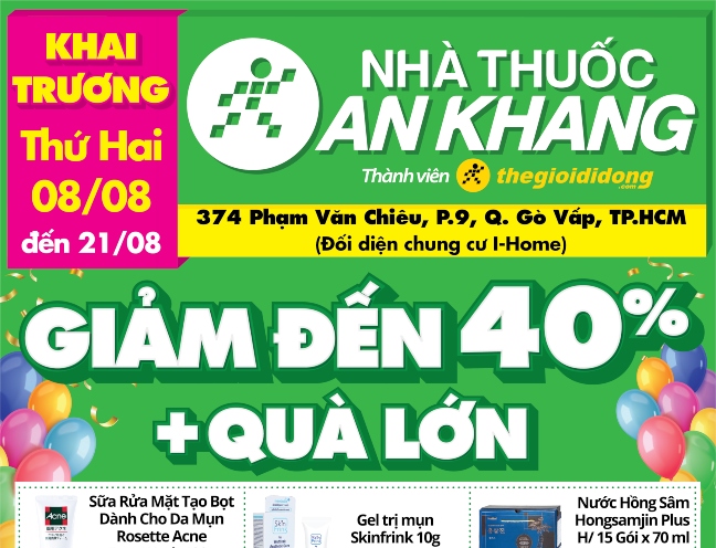 Nhà thuốc An Khang 374 Phạm Văn Chiêu, Phường 09, Gò Vấp, Hồ Chí Minh khai trương ngày 08/08/2022