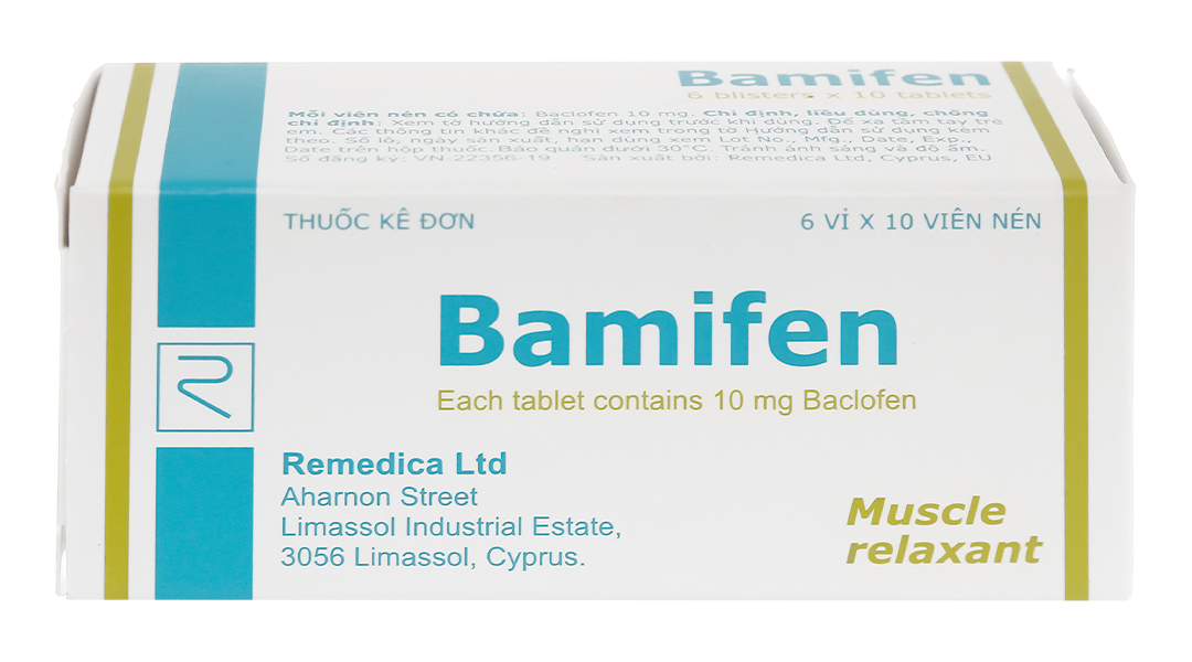 Bamifen 10mg giãn cơ, giảm co cứng cơ vân