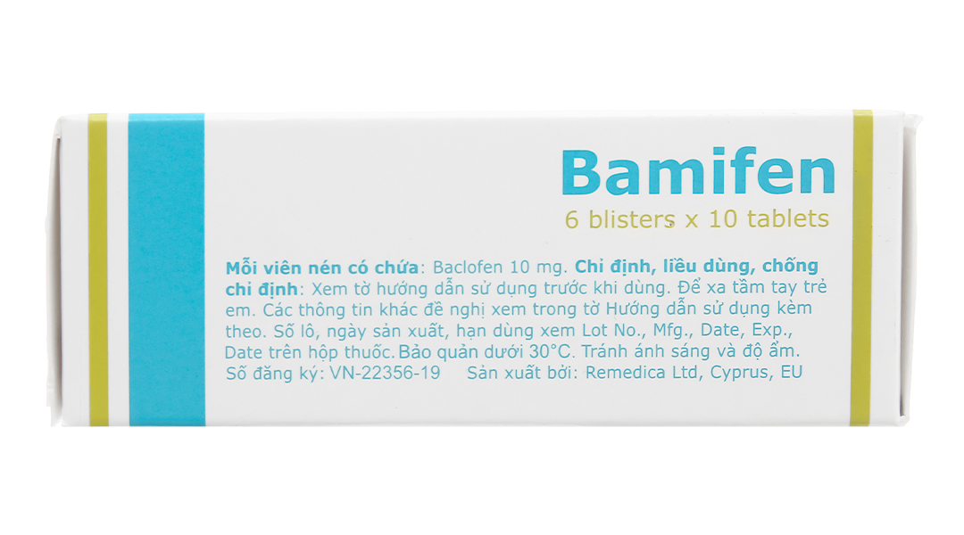 Bamifen 10mg giãn cơ, giảm co cứng cơ vân