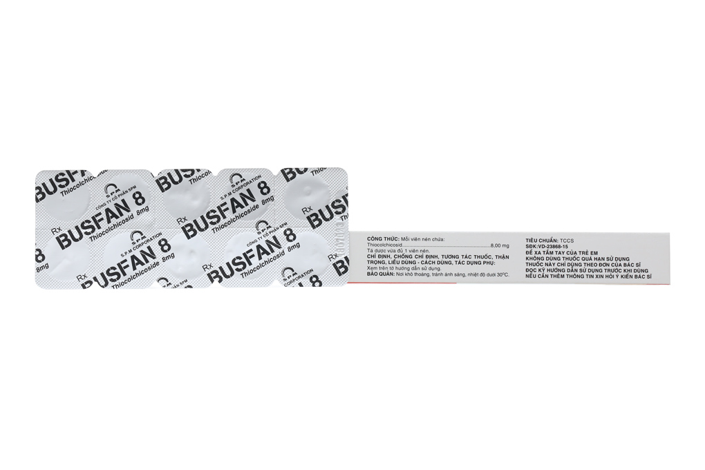 Busfan 8mg giãn cơ, trị đau do co cứng cơ