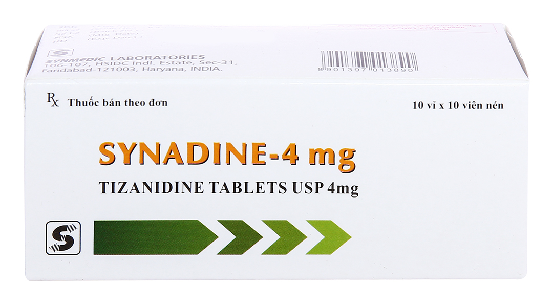 Synadine-4mg giúp giãn cơ, trị tăng trương lực cơ