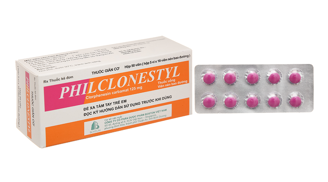 Philclonestyl 125mg trị đau do co cứng cơ