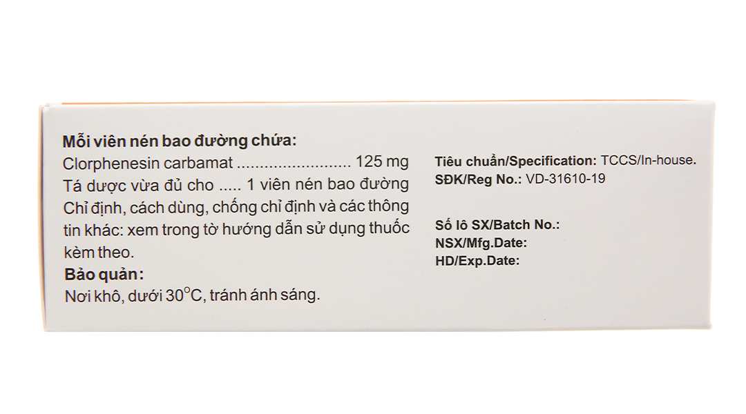Philclonestyl 125mg trị đau do co cứng cơ