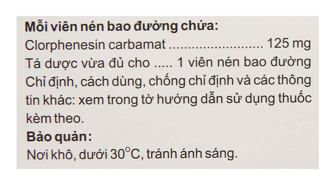 Philclonestyl 125mg trị đau do co cứng cơ