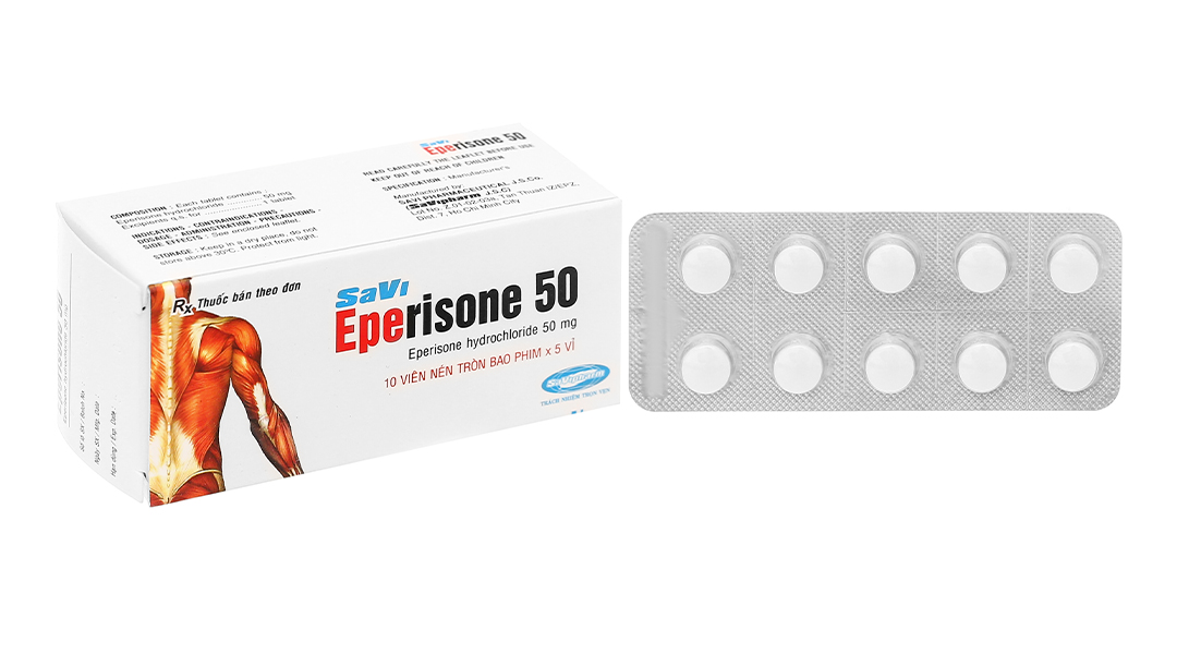 SaVi Eperisone 50 cải thiện chứng tăng trương lực cơ, liệt co cứng
