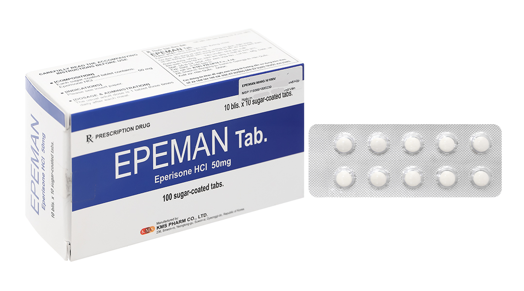 Epeman Tab. 50mg giúp cải thiện chứng tăng trương lực cơ, liệt cơ