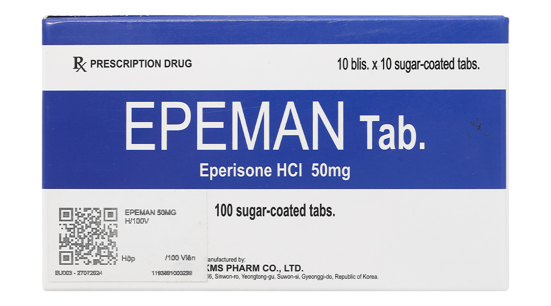 Epeman Tab. 50mg giúp cải thiện chứng tăng trương lực cơ, liệt cơ