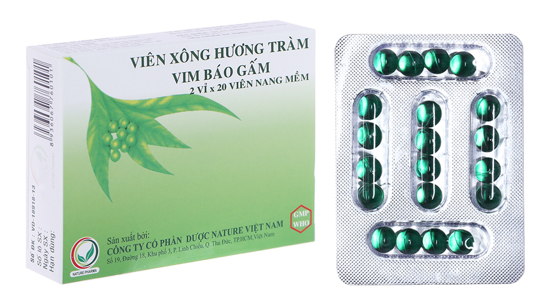 Viên xông Hương Tràm Vim Báo Gấm trị cảm cúm, sát trùng mũi, họng