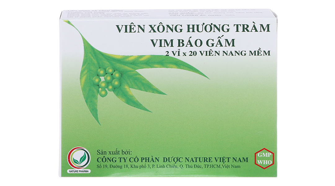 Viên xông Hương Tràm Vim Báo Gấm trị cảm cúm, sát trùng mũi, họng