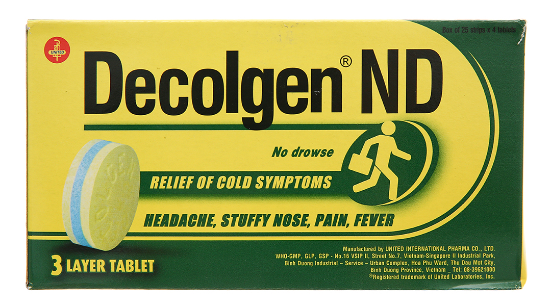 Decolgen ND trị triệu chứng cảm thông thường, viêm mũi dị ứng