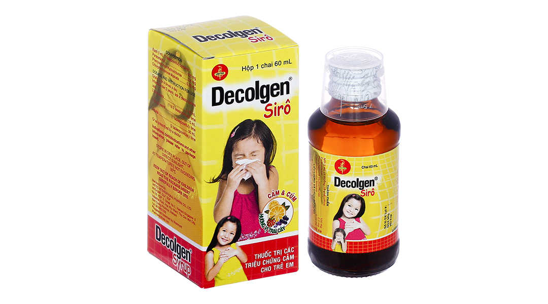 Siro Decolgen trị triệu chứng cảm cúm, viêm mũi dị ứng