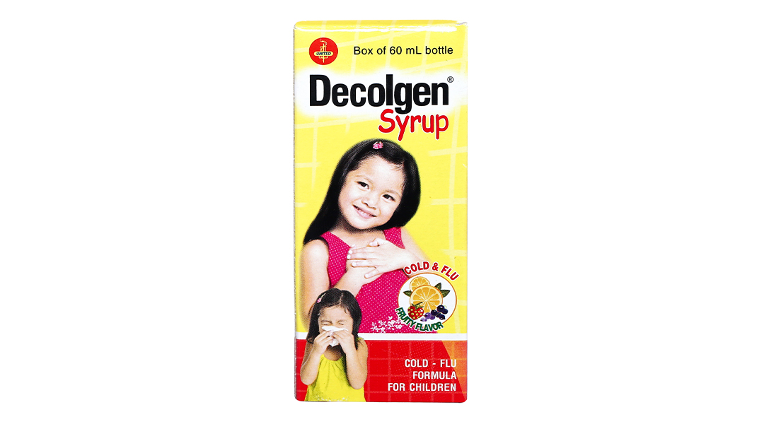 Siro Decolgen trị triệu chứng cảm cúm, viêm mũi dị ứng