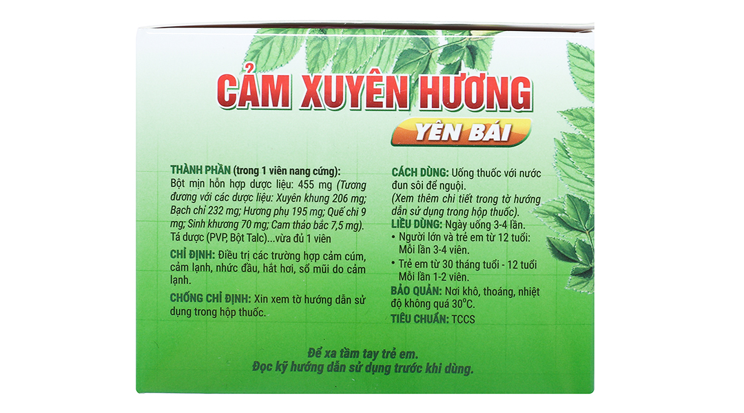 Cảm Xuyên Hương Yên Bái trị cảm cúm, cảm lạnh