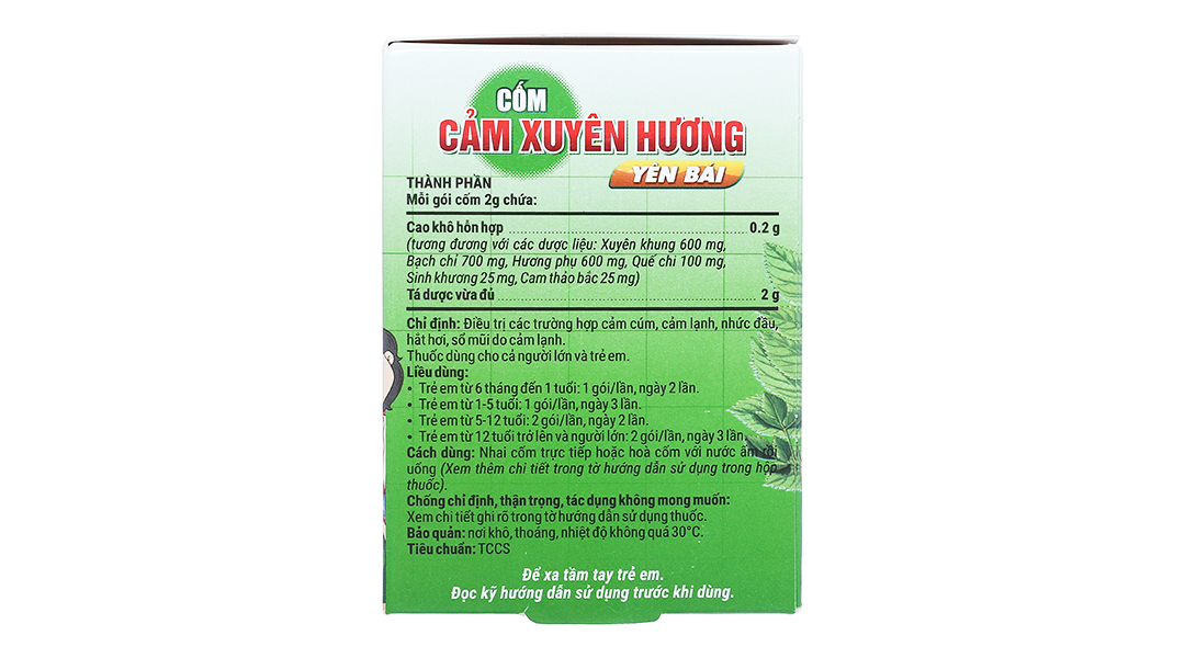 Thuốc cốm Cảm Xuyên Hương Yên Bái giảm triệu chứng cảm cúm, cảm lạnh